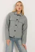 Long Tall Sally Grey Brushed Button Trucker Jacket - Size 16 Image 2