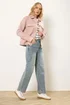 Long Tall Sally Light Pink Brushed Button Trucker Jacket - Size 18 Image 3