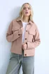Long Tall Sally Light Pink Brushed Button Trucker Jacket - Size 18 Image 1