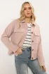 Long Tall Sally Light Pink Brushed Button Trucker Jacket - Size 18 Image 2