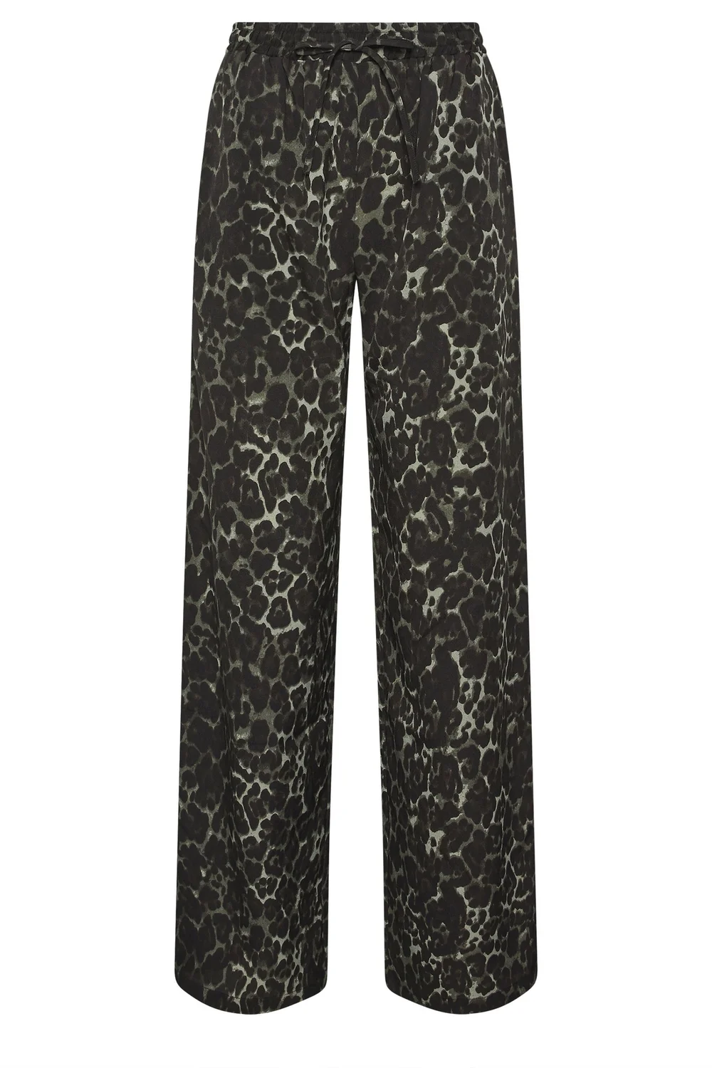 Long Tall Sally Grey Leopard Print Wide Leg Trousers - Size 14, Leg 36 Image 5