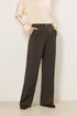 Long Tall Sally Chocolate Brown Buckle Wide Leg Trousers - Size 16, Leg 34 Image 2