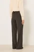 Long Tall Sally Chocolate Brown Buckle Wide Leg Trousers - Size 16, Leg 34 Image 3