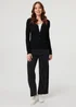 Izabel London Black Semi Sheer Heart Textured Slim Cardigan - 14 Image 4