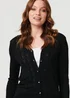 Izabel London Black Semi Sheer Heart Textured Slim Cardigan - 14 Image 3