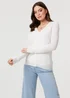 Izabel London White Semi Sheer Heart Textured Slim Cardigan - 16 Image 1