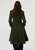 Izabel London Khaki Button Front Funnel Neck Coat - 10 Image 2
