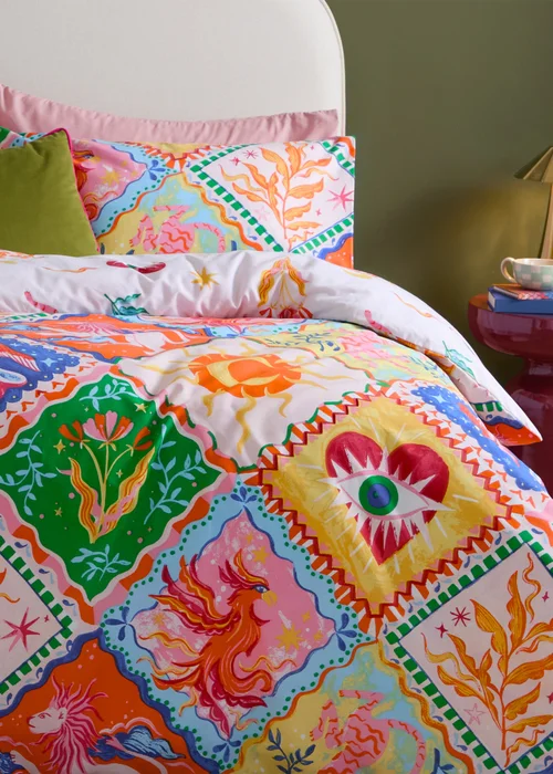 Furn Seraphine Reversible Multicolour Duvet Cover Set - Single Image 4