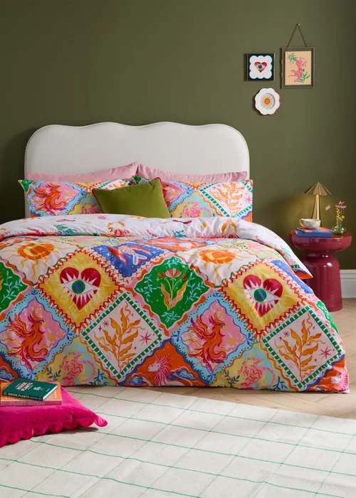 Furn Seraphine Reversible Multicolour Duvet Cover Set - Single Image 1