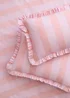 Wylder Nature Birdie Stripe Ruffle Pink Duvet Cover Set - Single Image 3