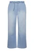 Yours Curve Light Blue Drawstring Wide Leg Jeans - 18/L30 Image 5