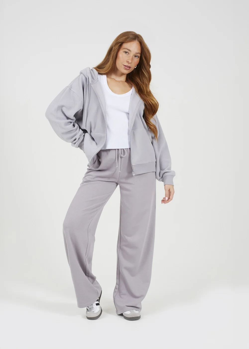 Brave Soul Light Grey Zip Through Polar Fleece Hoodie - XL Image 4