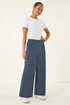 Roman Denim Petite Pintuck Wide Leg Stretch Trouser - Size 16 Image 2