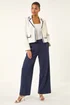 Roman Navy Pleat Front Wide Leg Trouser - Size 10 Image 2