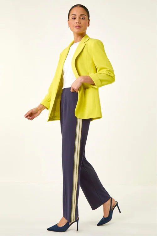 Roman Navy Petite Side Stripe Stretch Trouser - Size 14 Image 2