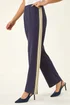 Roman Navy Petite Side Stripe Stretch Trouser - Size 14 Image 4