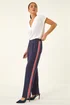 Roman Navy Petite Side Stripe Stretch Trouser - Size 16 Image 2
