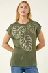 Roman Khaki Textured Leaf T-Shirt - Size 20 Image 4