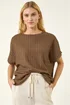 Roman Chocolate Textured Stretch Tunic Top - Size 14 Image 4