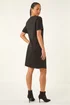 Roman Black Petite Premium Stretch Suede Shift Dress - 16 Image 3