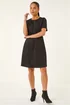 Roman Black Petite Premium Stretch Suede Shift Dress - 16 Image 2