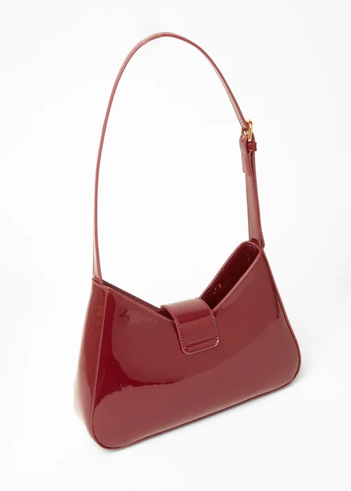 Quiz Burgundy Buckle Detail Shoulder Bag - One Size Image 4