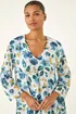 Roman Blue Floral Wrap Hem Tunic Top - 10 Image 4