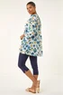 Roman Blue Floral Wrap Hem Tunic Top - 10 Image 2