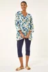 Roman Blue Floral Wrap Hem Tunic Top - 10 Image 3