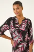 Roman Red Textured Leaf Puff Print Shirt - Size 14 Image 4