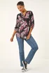 Roman Red Textured Leaf Puff Print Shirt - Size 14 Image 1