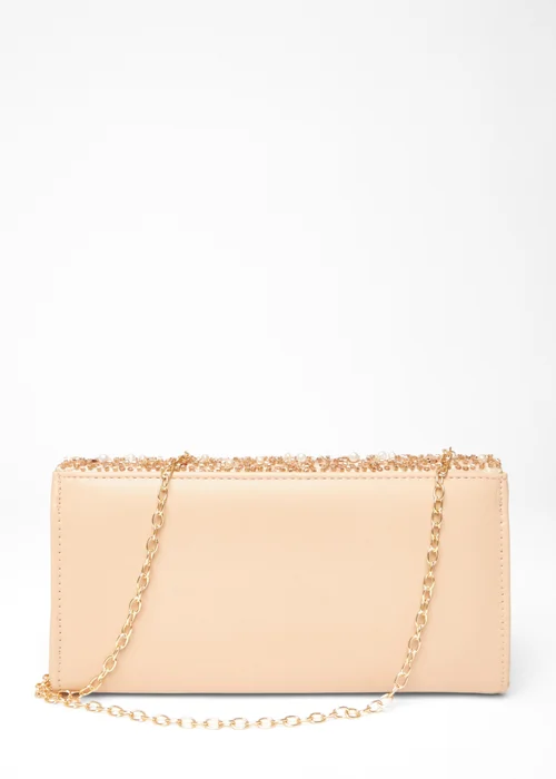 Quiz Natural Sequin Embellished Clutch Bag - One Size Image 4