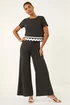 Roman Black Ric Rac Trim Stretch Jumpsuit - Size 18 Image 3