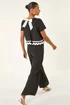 Roman Black Ric Rac Trim Stretch Jumpsuit - Size 18 Image 1