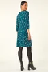 Roman Teal Petite Floral Tie Front Stretch Dress - 8 Image 3
