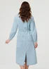 Izabel London Blue Denim Tie Waist Long Sleeve Midi Dress - 8 Image 2