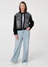 Izabel London Black Denim Contrast Texture Boxy Jacket - M/L Image 4