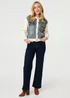 Izabel London Cream Denim Contrast Texture Boxy Jacket - M/L Image 4