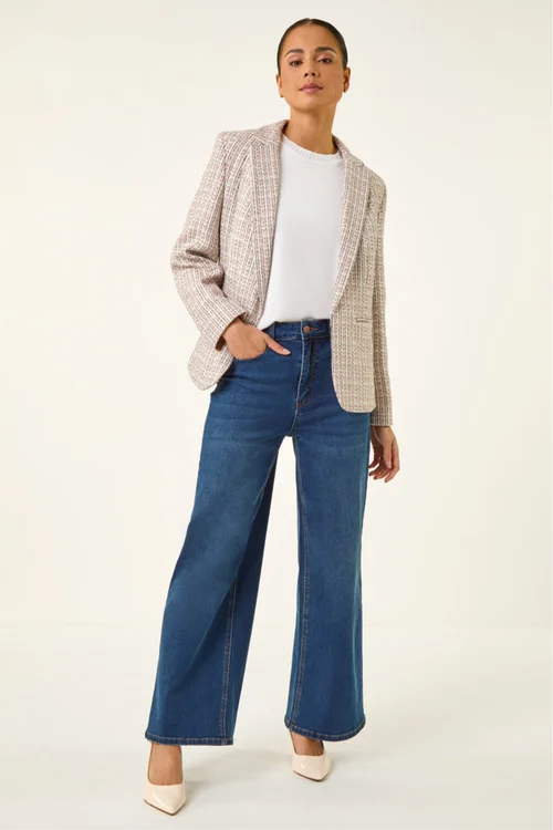 Roman Light Pink Petite Boucle Revere Collar Blazer - 14 Image 4