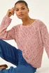 Roman Pink Pointelle Knit Jumper - Large Image 1