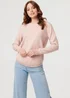 Izabel London Pink Sparkle Detail Floral Embroidered Jumper - 14 Image 1