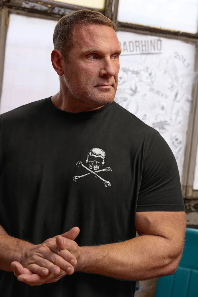 BadRhino Black Skull & Crossbones Graphic T-Shirt