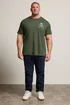 BadRhino Khaki Green Skull & Crossbones Graphic T-Shirt - 4XL Image 3