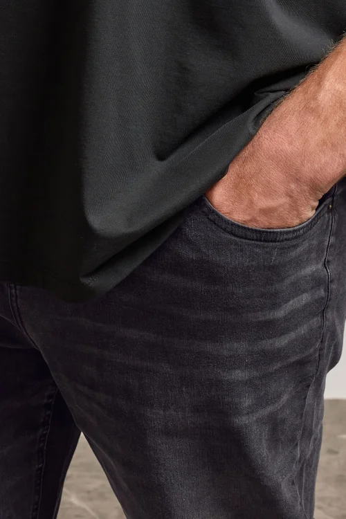 BadRhino Black Washed Straight Leg Stretch Jeans - 36/L34 Image 5