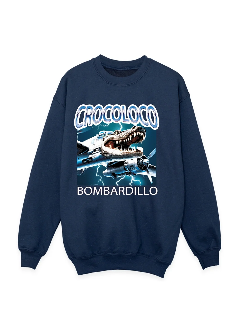 Ada & Ted Brain Rot Crocoloco Boys Navy Blue Graphic Sweatshirt (3-13 Years) - 5-6 Yrs Image 1