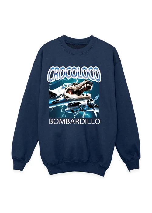 Ada & Ted Brain Rot Crocoloco Boys Navy Blue Graphic Sweatshirt (3-13 Years) - 5-6 Yrs Image 1