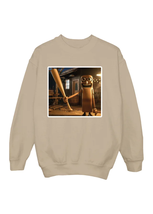 Ada & Ted Brands In Brain Rot Tung Tung Sahur Boys Sand Graphic Sweatshirt (3-13 Years)