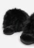 Where's That From Inez Ultimate Fluffy Black Fur Mule Slippers - Size 4 Image 4