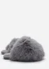 Where's That From Inez Ultimate Fluffy Grey Fur Mule Slippers - Size 6 Image 3