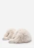 Where's That From Inez Ultimate Fluffy Beige Fur Mule Slippers - Size 5 Image 3